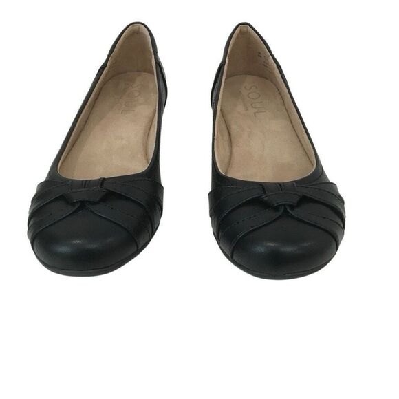 SOUL Naturalizer Womens Gift Black Slip On Flats Shoes 8W Comfort - Picture 1 of 7